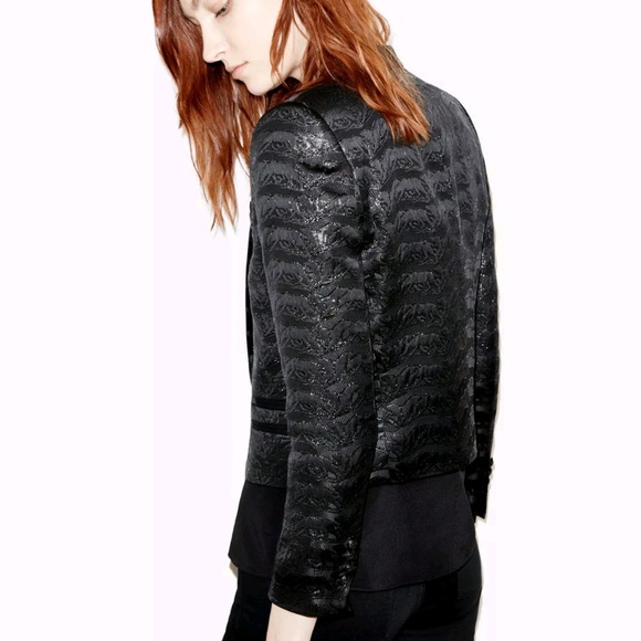THE KOOPLES Puma Jacquard Blazer Jacket Black/Metallic Puma Print - Picture 3 of 8
